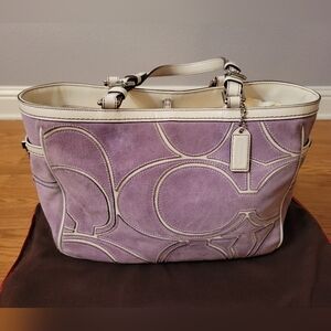 Coach Lavender Suede Tote